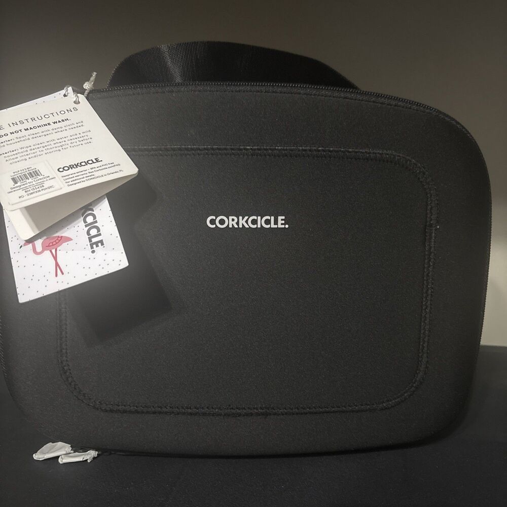Corkcicle Crushproof Lunch Box Lunchpod Water Resistant Insulated Black Neoprene
